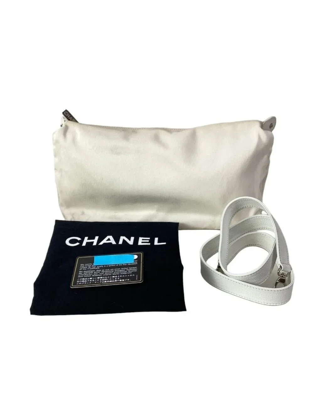 Chanel Tote Executive Line White Silver Leather
